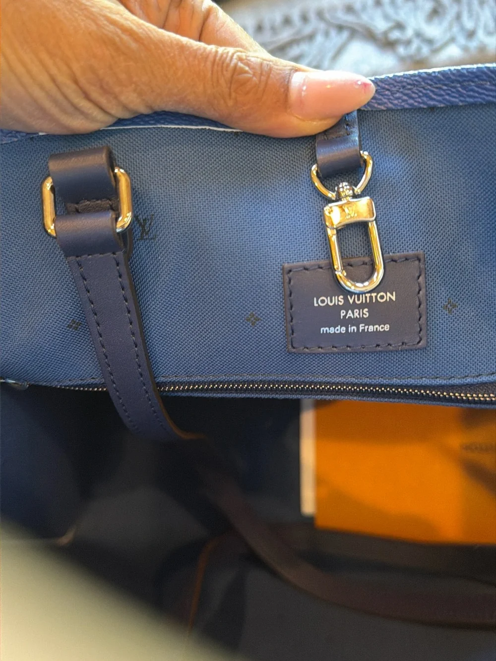 Louis Vuitton Blue & White Monogram Tie-Dye Tote - Picture 2 of 6